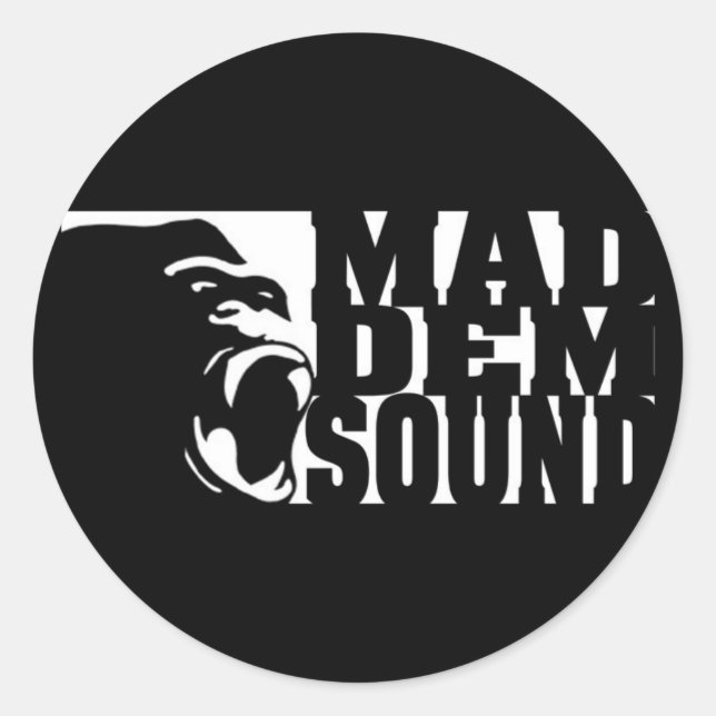 Redonda Pegatina de sonido Mad Dem #2 (Anverso)
