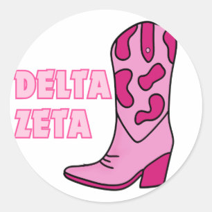 Redonda Pegatina de Sorority de Cowgirl