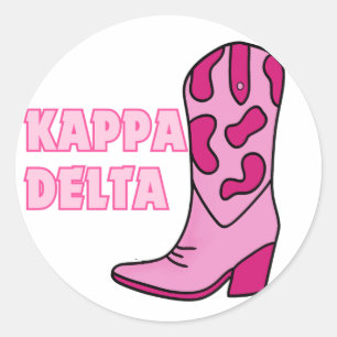 Redonda Pegatina de Sorority de Cowgirl