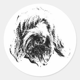 Redonda Pegatina de Spinone Italiano – Cara de Perro Minim