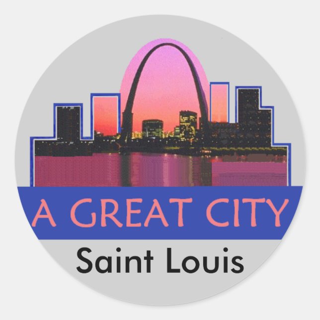 Redonda Pegatina de St. Louis (Anverso)