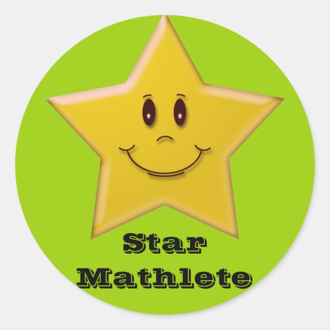 Redonda Pegatina de Star Mathlete (Anverso)