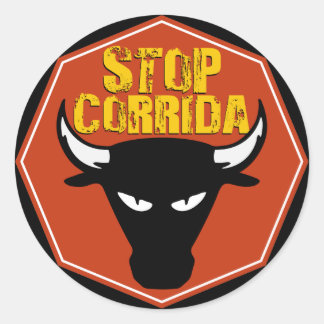Redonda Pegatina de Stop Corrida