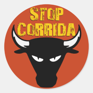 Redonda Pegatina de Stop Corrida