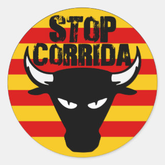 Redonda Pegatina de Stop Corrida