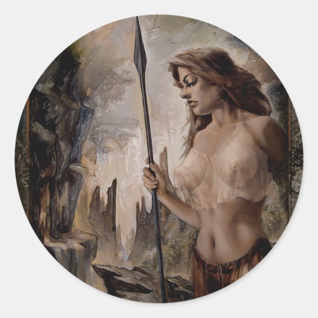 Redonda pegatina "De su guardia" (Anverso)