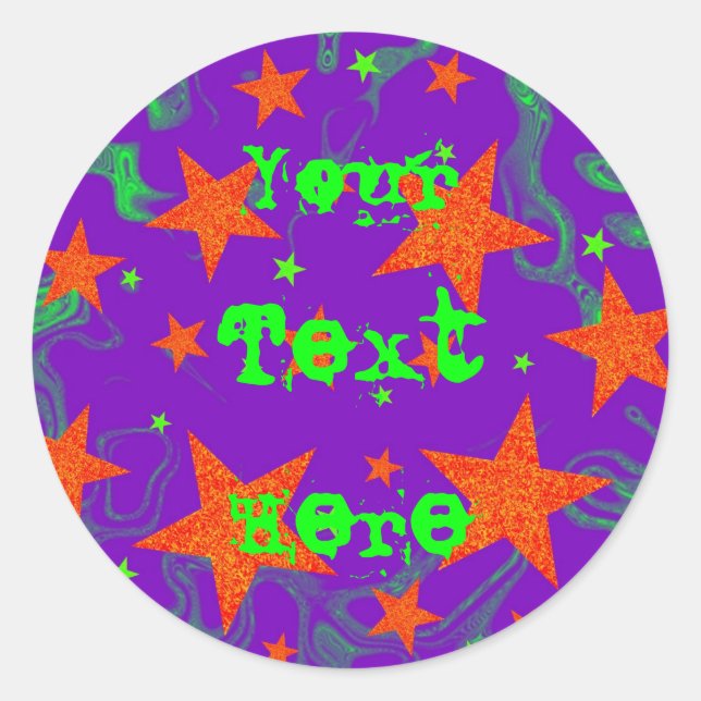 Redonda Pegatina de 'Su texto' enlazado a ortografía (Anverso)