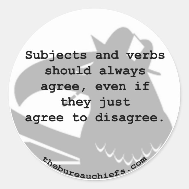 Redonda Pegatina de sujetos y verbos (Anverso)