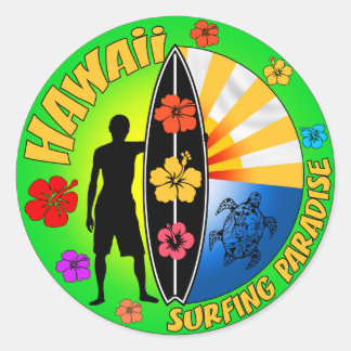 Redonda Pegatina de surf de Hawaii