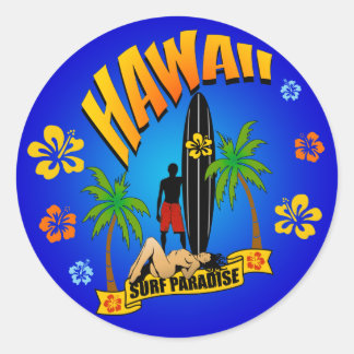 Redonda Pegatina de surf de Hawaii