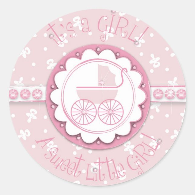 Redonda Pegatina de Sweet One Chica (Anverso)