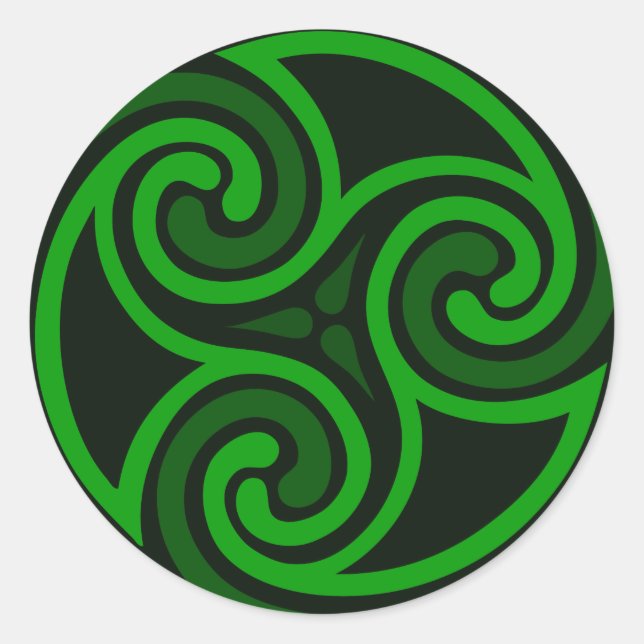 Redonda Pegatina de Swirl Celtic Irish (Anverso)