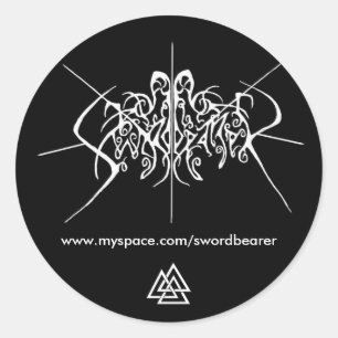 Redonda Pegatina de Swordbearer con Valknut