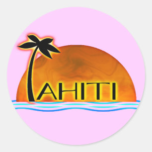 Redonda Pegatina de Tahití