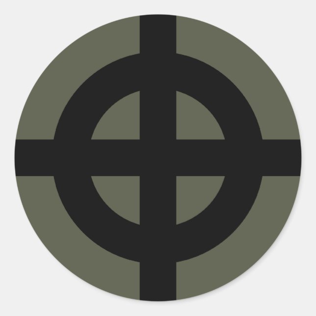 Redonda Pegatina de tapón de alcance, cruz celta, estilo 2 (Anverso)