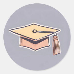 Redonda Pegatina de tapón de graduación minimalista