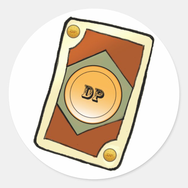 Redonda PEGATINA de tarjetas DP (Anverso)