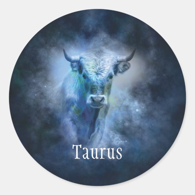 Redonda Pegatina de Taurus Bull (Anverso)