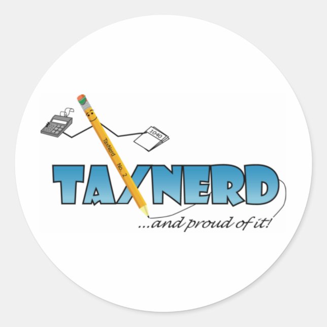 Redonda Pegatina de TaxNerd (Anverso)