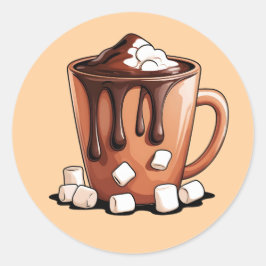 Redonda Pegatina de taza del sueño de chocolate caliente V