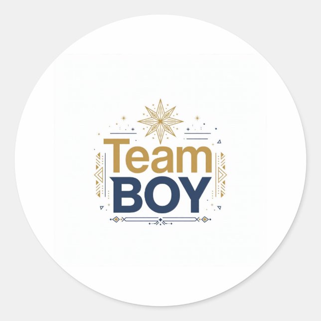 Redonda Pegatina de Team Boy (Anverso)