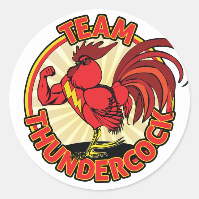 Redonda Pegatina de Team Thundercock (Anverso)