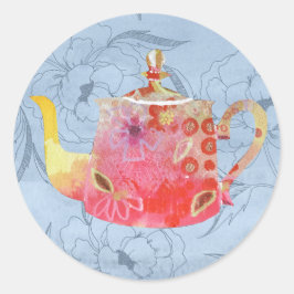 Redonda Pegatina de Teapot