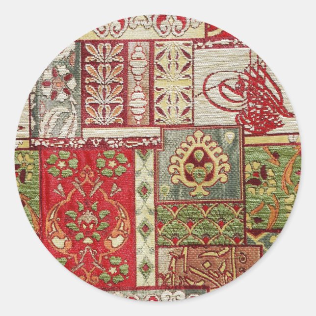 Redonda pegatina de tela turca (Anverso)