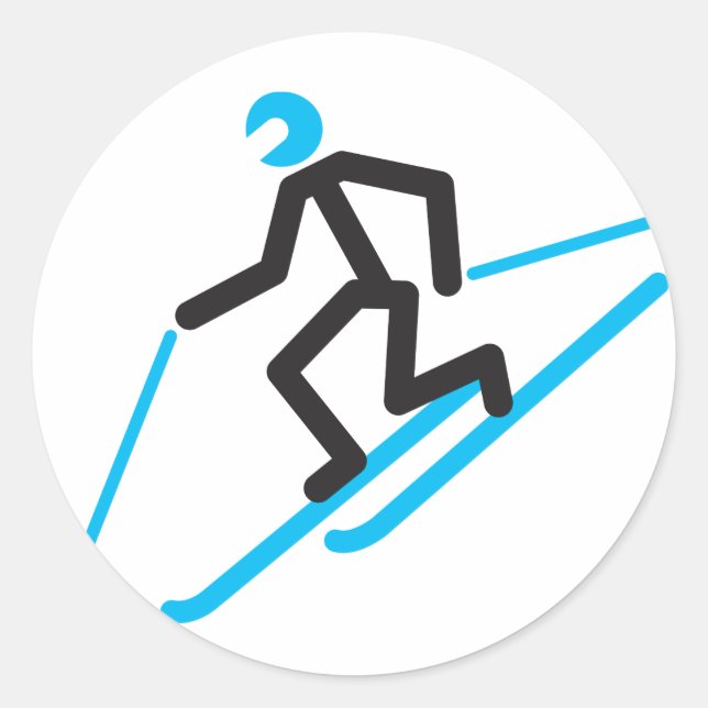 Redonda Pegatina de Tele Stick Man (Anverso)