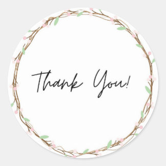 Redonda Pegatina de tema de flor de agradecimiento