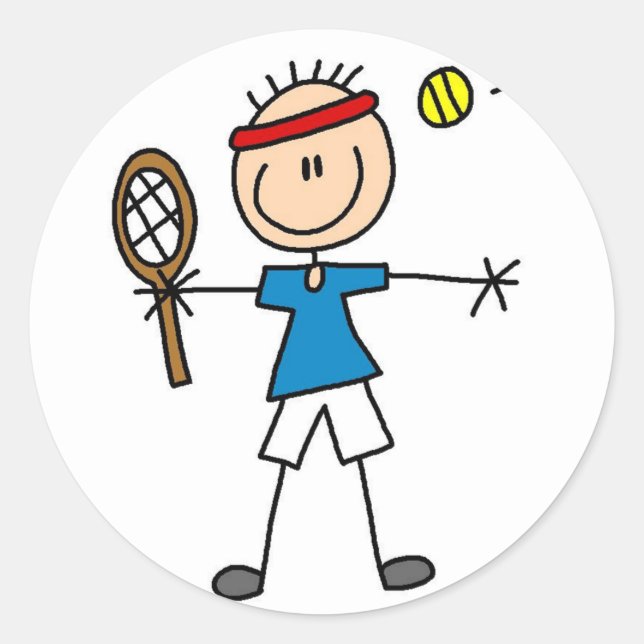 Redonda Pegatina de tenis deportivo (Anverso)