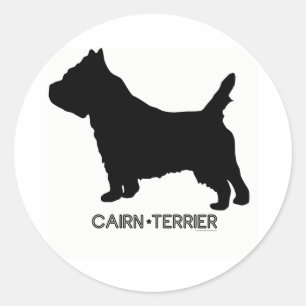 Redonda Pegatina de Terrier de mojón