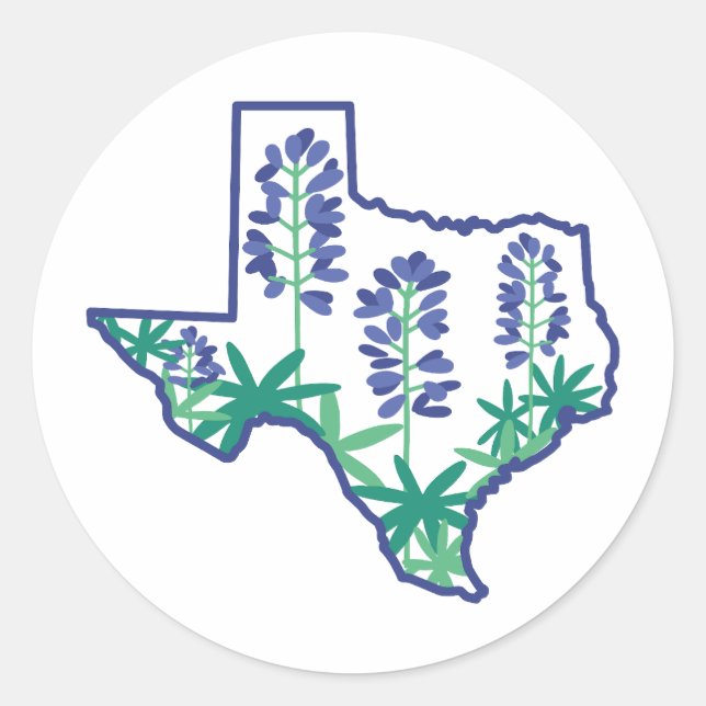 Redonda Pegatina de Texas, Pegatina de Estado de Texas, Te (Anverso)