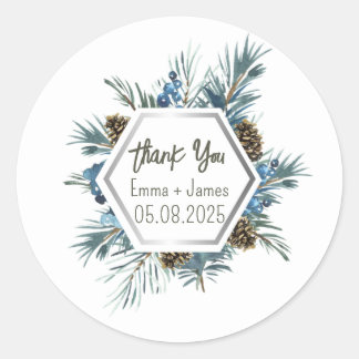 Redonda Pegatina de texto de Personalizable floral acuarel