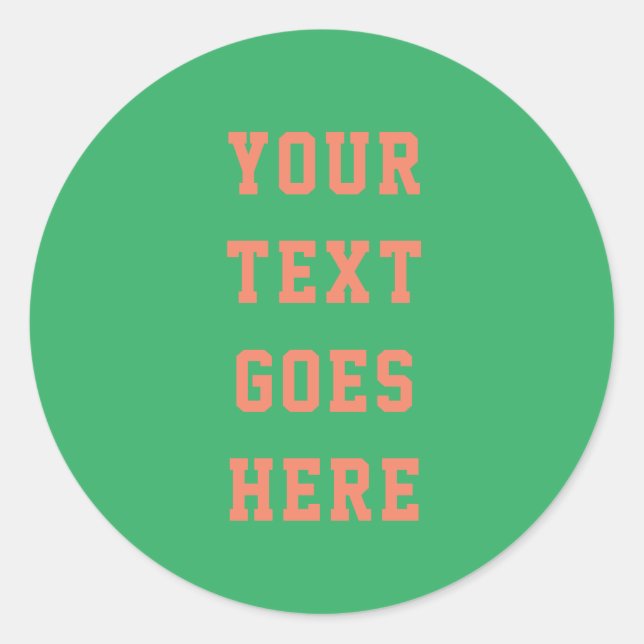 Redonda Pegatina de texto retro personalizado - Editable a (Anverso)