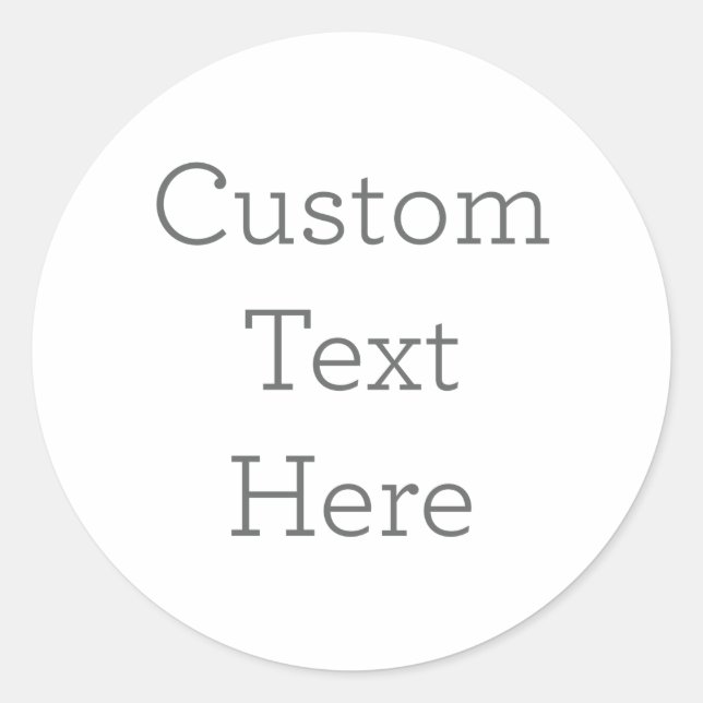 Redonda Pegatina de texto único (Anverso)