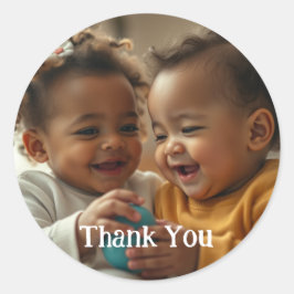 Redonda Pegatina de texto y fotografía personalizado