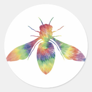 Redonda Pegatina de Tie Dye Honeybee