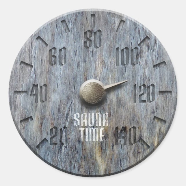Redonda Pegatina de tiempo de sauna (Anverso)