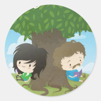 Redonda Pegatina de tiempos clásicos