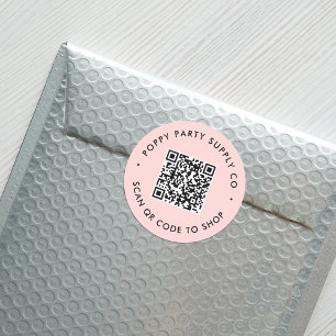 Redonda Pegatina de tienda de código QR personalizado