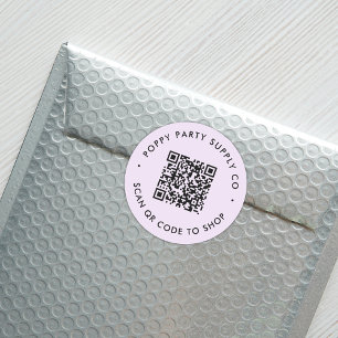 Redonda Pegatina de tienda de código QR personalizado