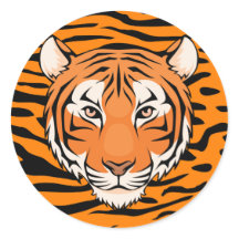 Pegatina de tigres (Círculo) - ¡vayan tigres salva