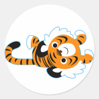 Redonda Pegatina de tigres Personalizado suave y elegante