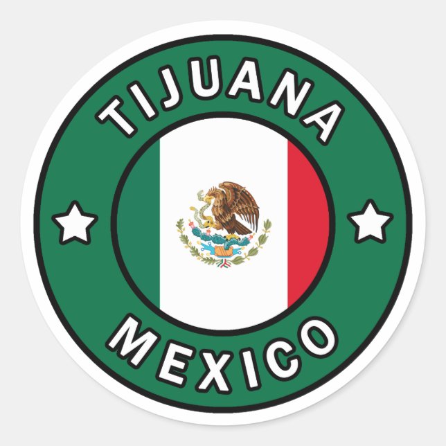 Redonda Pegatina de Tijuana México (Anverso)