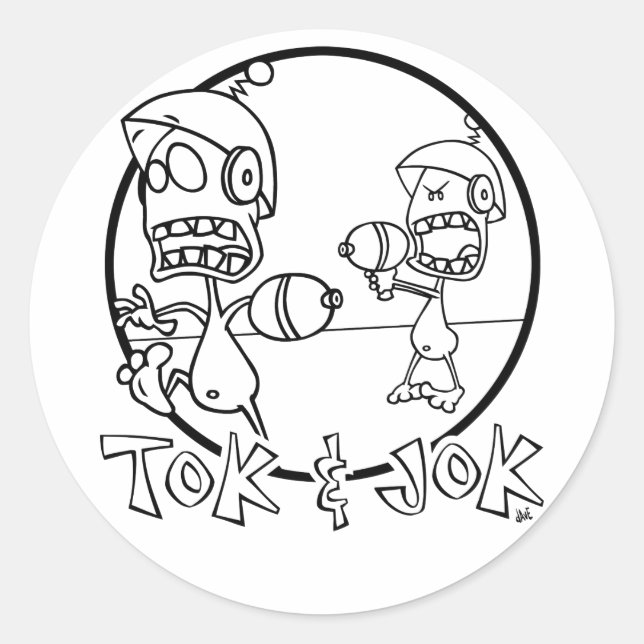 Redonda Pegatina de Tok y Jok (Anverso)