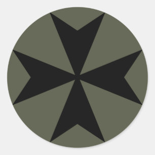 Redonda Pegatina de tope de ámbito, cruz maltesa 2