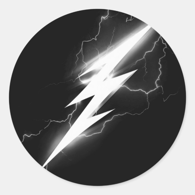 Redonda Pegatina De Tormenta Delgada Electrifica Tu Estilo (Anverso)
