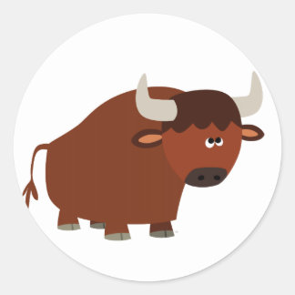Redonda Pegatina de toros de Personalizado chiquito