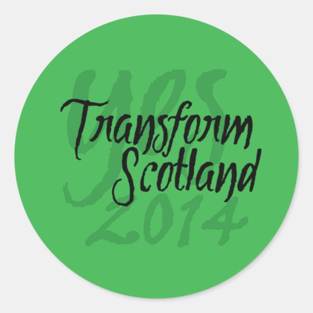 Redonda Pegatina de Transform Scotland (Anverso)
